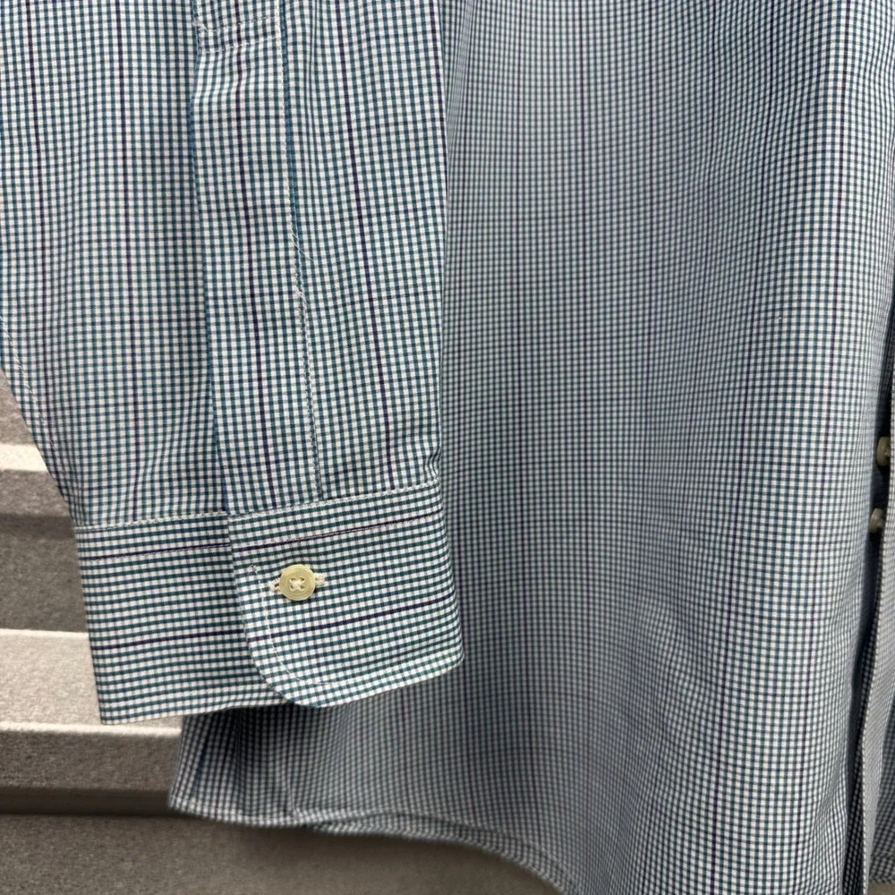 Brooks Brothers Regent Non-Iron Supima Cotton Blue Gingham Dress Shirt 17-34 - Picture 6 of 11